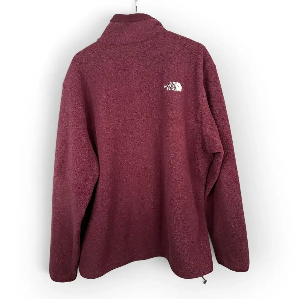 The North Face XL Maroon Fleece 1/4 Zip Pullover Jacket Outdoor Hiking Rugged